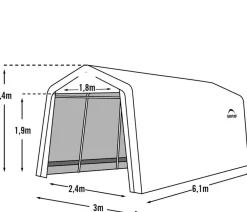 Shelter Logic Foliengarage Grau Hot