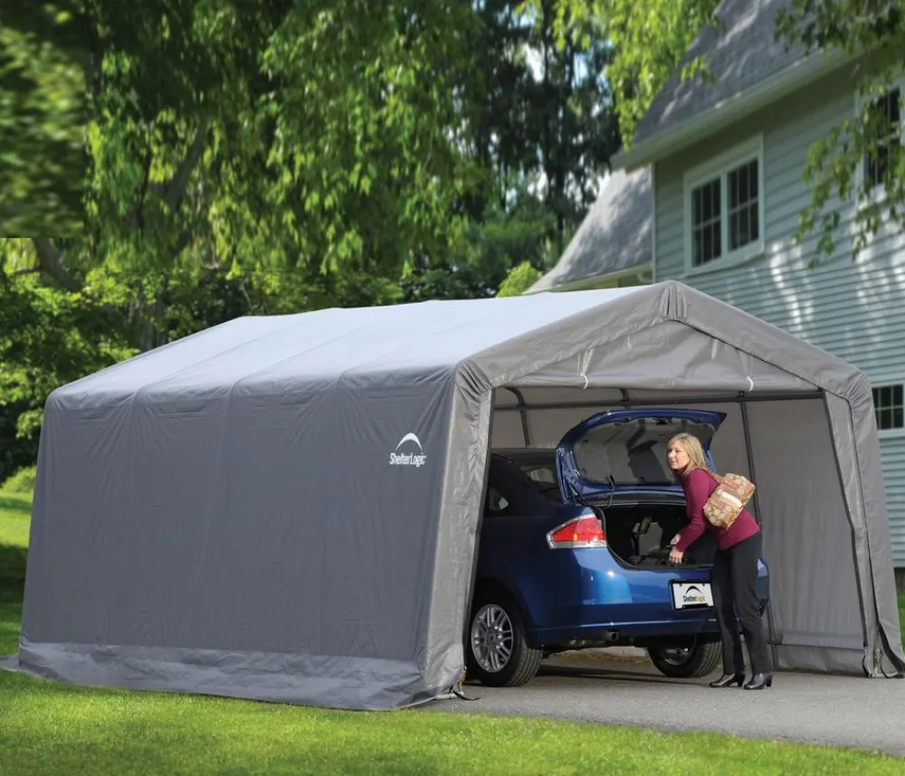 Shelter Logic Weidezelte & Unterstände - Garage in-a-Box, ca. B370/H260/T490 cm Grau