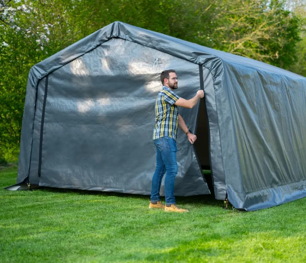 Shelter Logic Weidezelte & Unterstände - Garage in-a-Box, ca. B370/H260/T490 cm Grau