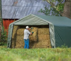Shelter Logic Weidezelte & Unterstände - Weidezelt, ca. B380/H260/T610 cm Dunkelgrün