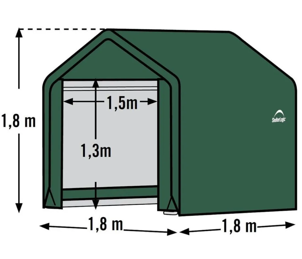 Shelter Logic Zeltgarage Gerätehaus, ca. B180/H180/T180 cm Grün Best