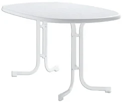 Sieger Gartentische Kunststoff|Klapptische - Boulevard-Klapptisch mit mecalit-PRO®-Platte, ca. B140/H72/T90 cm Weiß