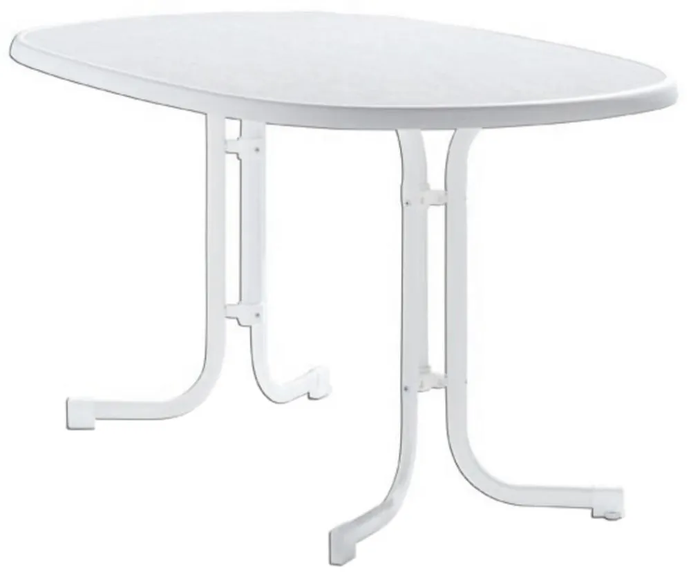 Sieger Gartentische Kunststoff|Klapptische - Boulevard-Klapptisch mit mecalit-PRO®-Platte, ca. B140/H72/T90 cm Weiß