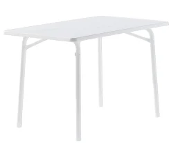Sieger Garten-Esstische|Gartentische Metall - Garten-Klapptisch mit mecalit®-PRO-Platte, ca. B115/H72/T70 cm Weiß