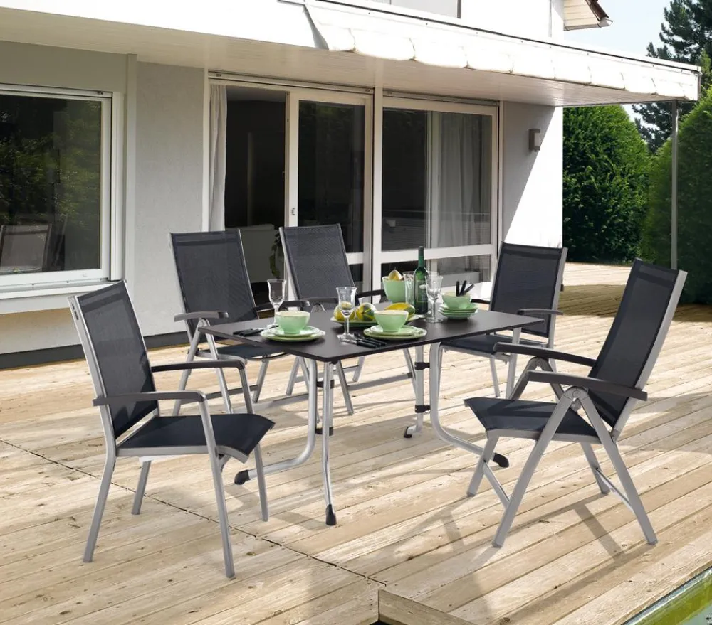 Sieger Gartenstühle Aluminium|Klappstühle - Klappsessel Bodega Grau