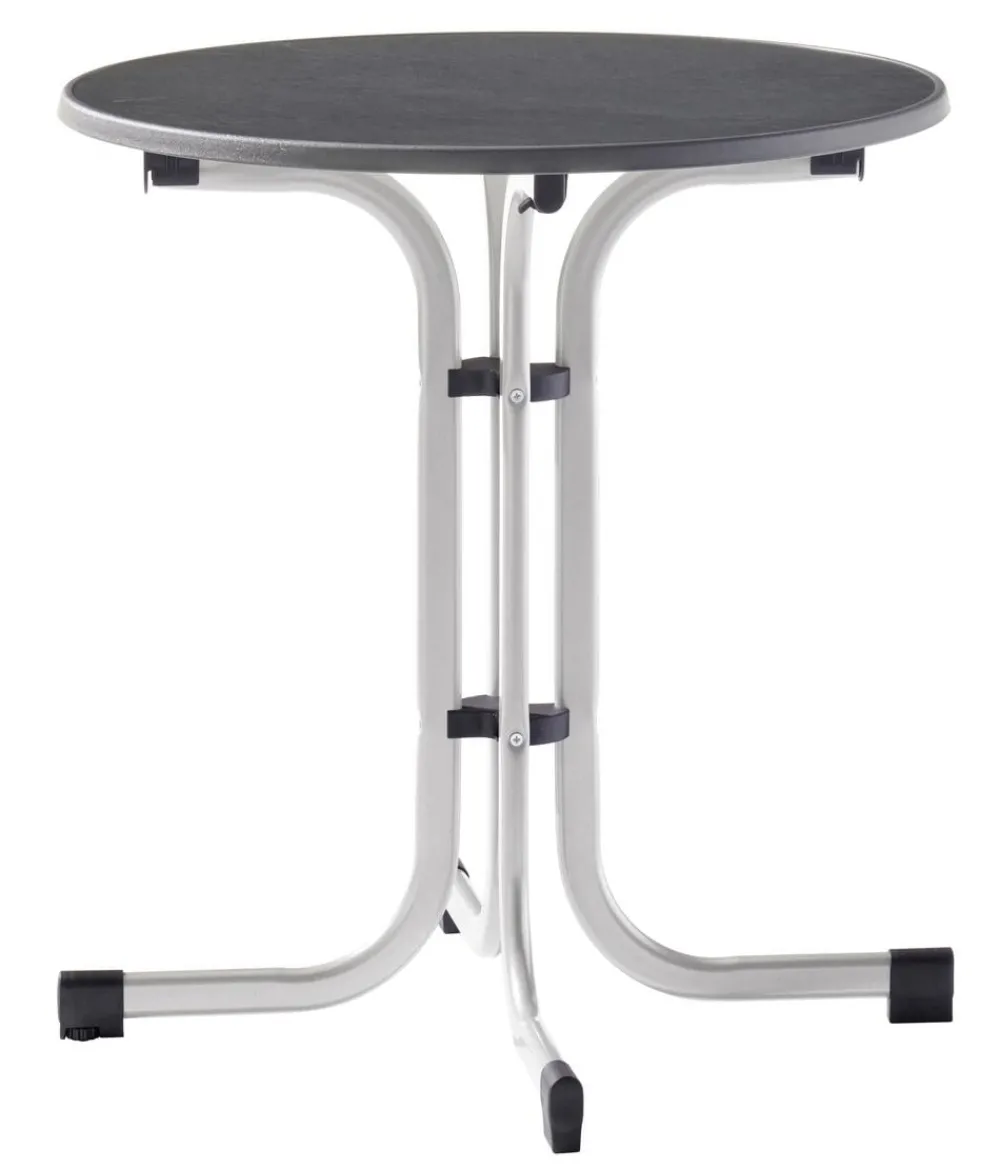 Sieger Beistelltische|Balkontische > Klapptisch Boulevard mit mecalit®-PRO-Platte, ca. Ø70/H72 cm