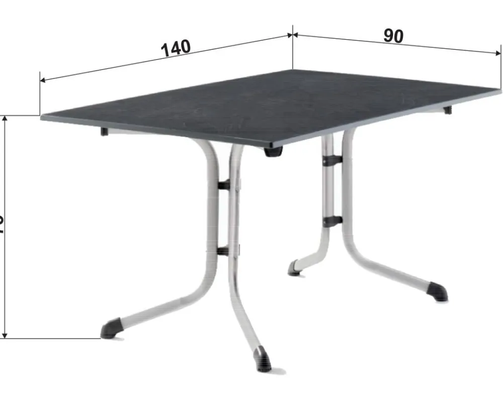 Sieger Garten-Esstische|Klapptische > Klapptisch Boulevard mit vivodur®-Platte, ca. B140/H73/T90 cm