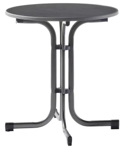 Sieger Klapptisch Boulevard mit mecalit®-PRO-Platte, ca. Ø70/H72 cm Dunkelgrau Hot