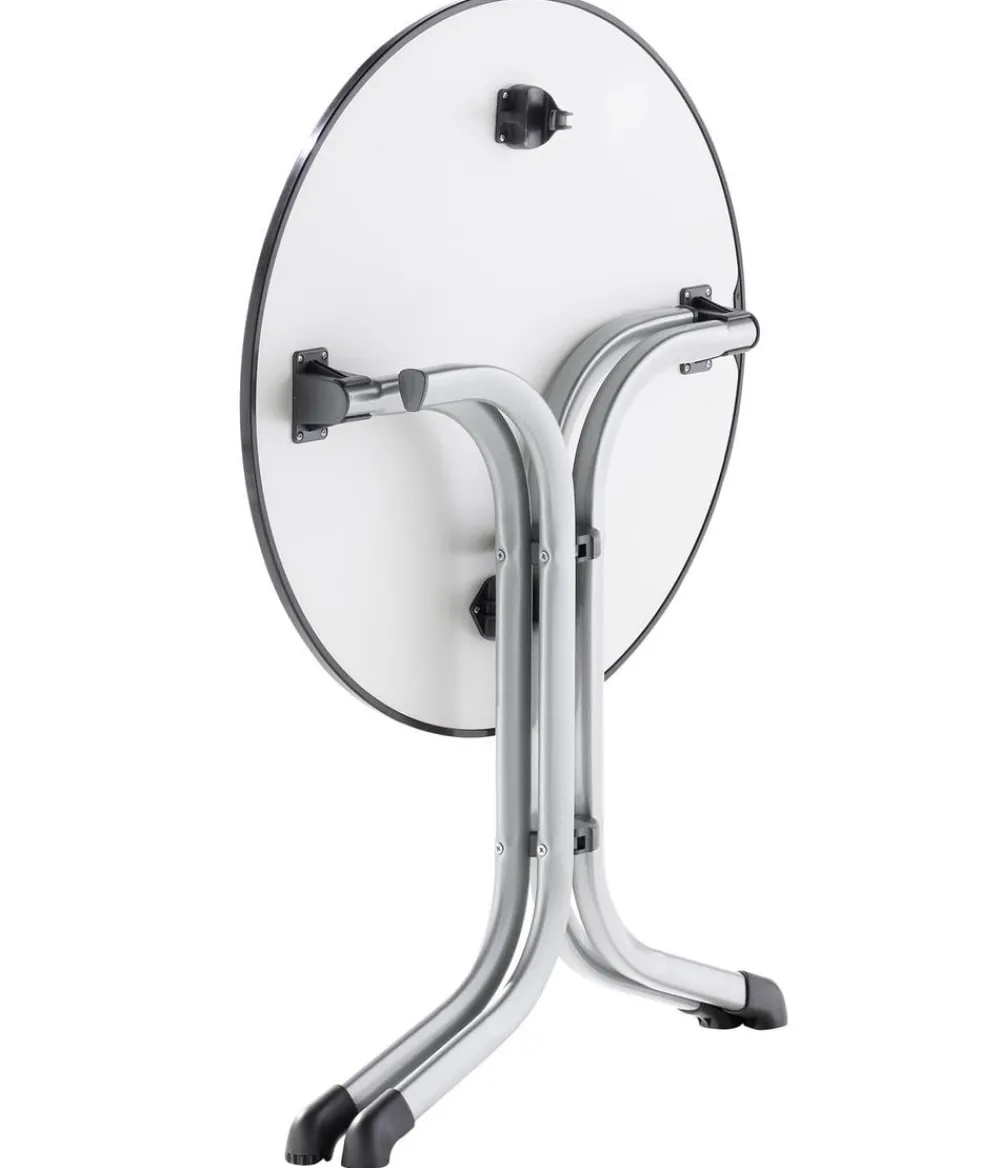 Sieger Klapptisch Boulevard mit vivodur®-Platte, ca. Ø68/H73 cm Grau New