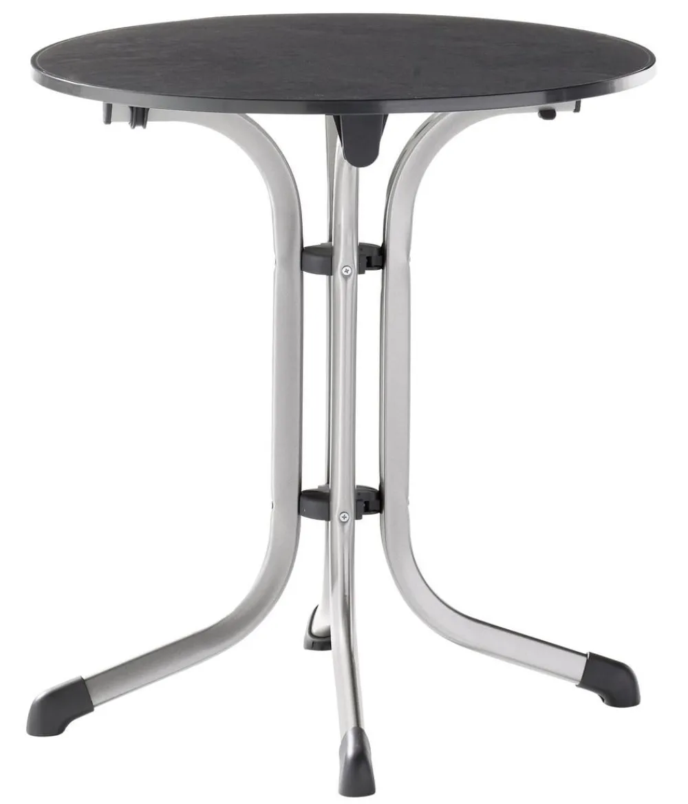 Sieger Klapptisch Boulevard mit vivodur®-Platte, ca. Ø68/H73 cm Grau New