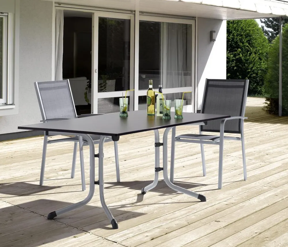Sieger Garten-Esstische|Klapptische - Klapptisch Boulevard mit vivodur®-Platte, ca. B165/H73/T95 cm Grau