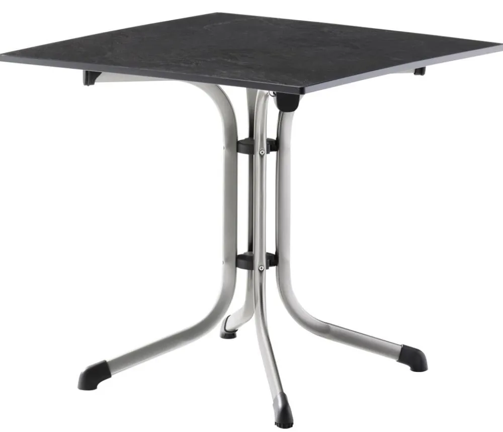 Sieger Klapptisch Boulevard mit vivodur®-Platte, ca. B80/H73/T80 cm Silber Discount