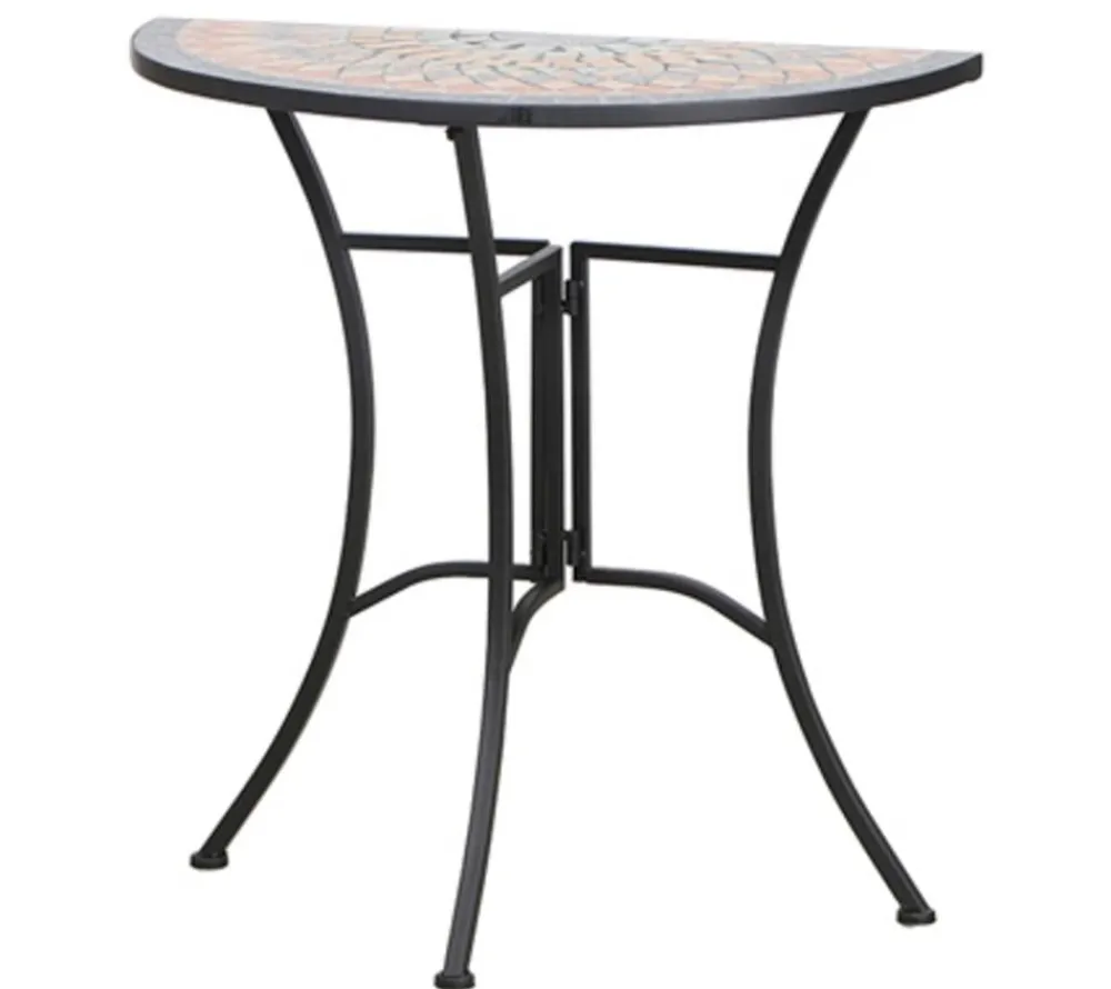 Siena Garden Gartentische Metall|Balkonmöbel Metall - Anstelltisch Prato, halbrund, ca. B35,5/H71,5 cm