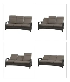 Siena Garden Bank Corido, 103 x 206 x 87 cm Dunkelgrau