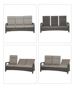 Siena Garden Bank Corido, 103 x 206 x 87 cm Dunkelgrau
