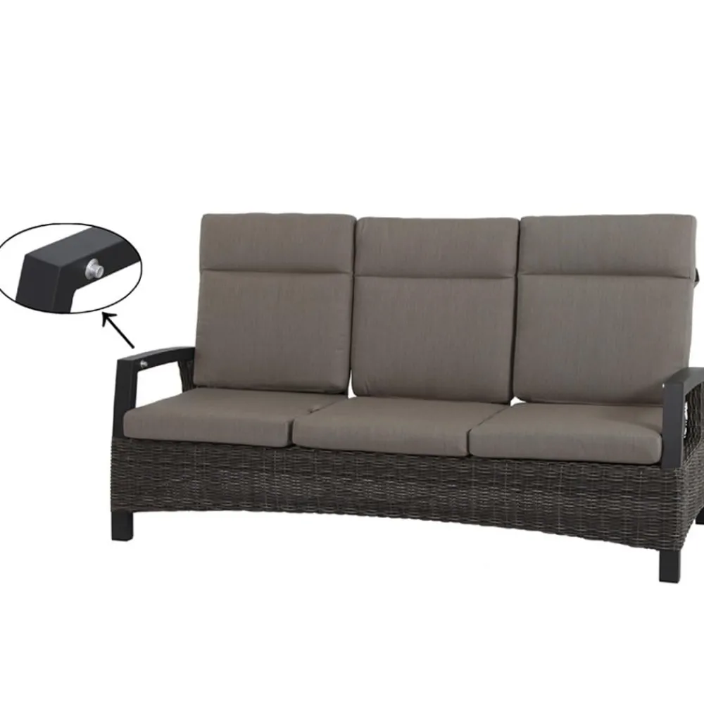 Siena Garden Bank Corido, 103 x 206 x 87 cm Dunkelgrau