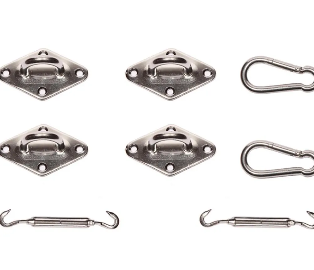 Siena Garden Befestigungs-Set Solino Quadrat, 8-teilig Silber Online