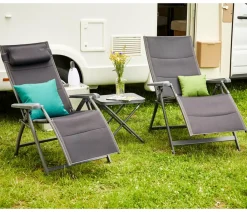 Siena Garden Camping Relaxstuhl Premium, anthrazit Dunkelgrau Sale