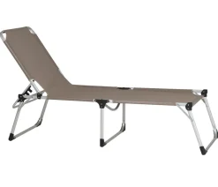 Siena Garden Klappliegen|Relaxliegen - Dreibeinliege XXL, ca. B69,5/H86/T209 cm Taupe