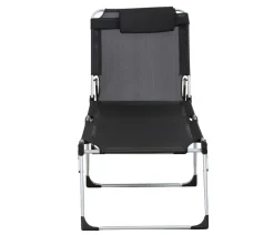 Siena Garden Klappliegen|Relaxliegen - Gartenliege Sole, ca. B69,5/H45/T212,5 cm Schwarz