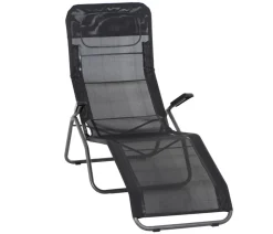 Siena Garden Klappliegen|Relaxliegen - Kippliege Anco, ca. B56/H103,5/T175 cm Schwarz