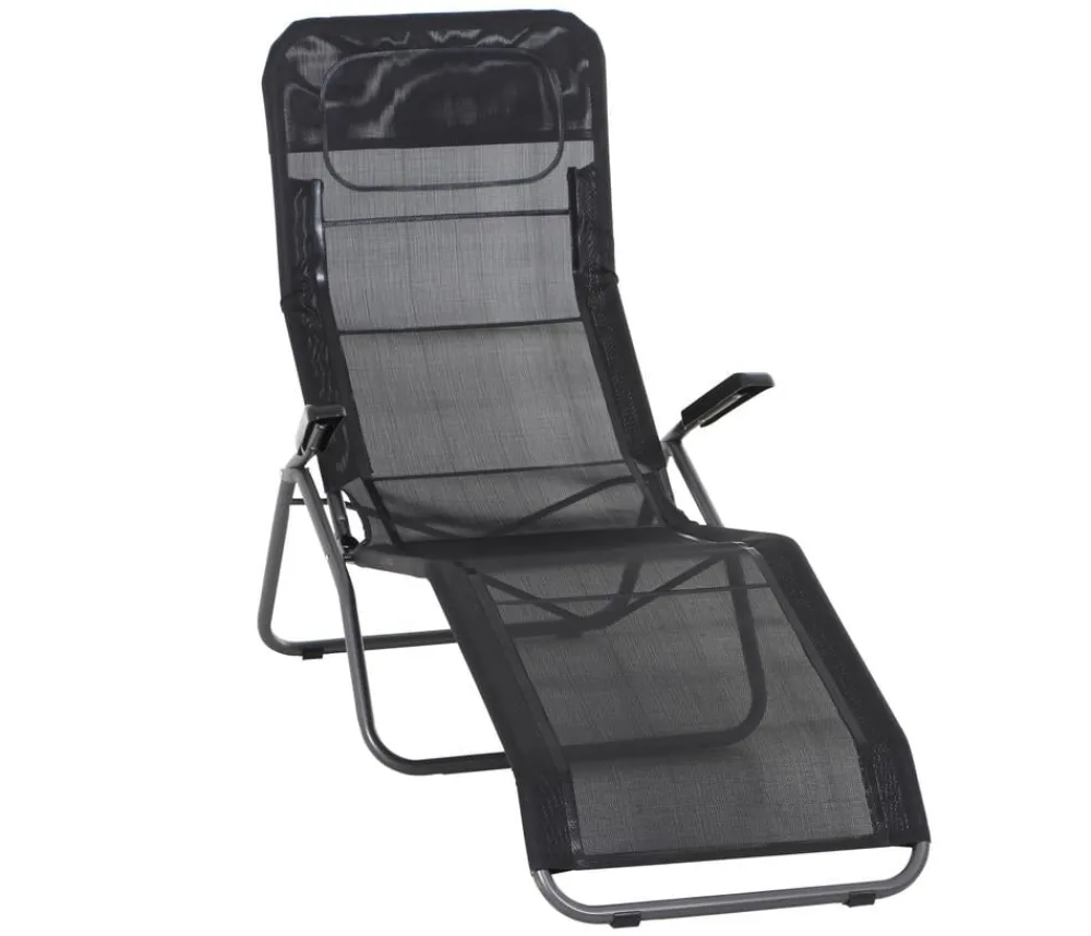 Siena Garden Klappliegen|Relaxliegen - Kippliege Anco, ca. B56/H103,5/T175 cm Schwarz