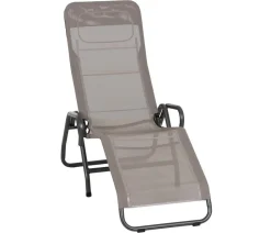 Siena Garden Klappliegen|Relaxliegen - Kippliege Bito, ca. B54/H118/T183 cm Taupe