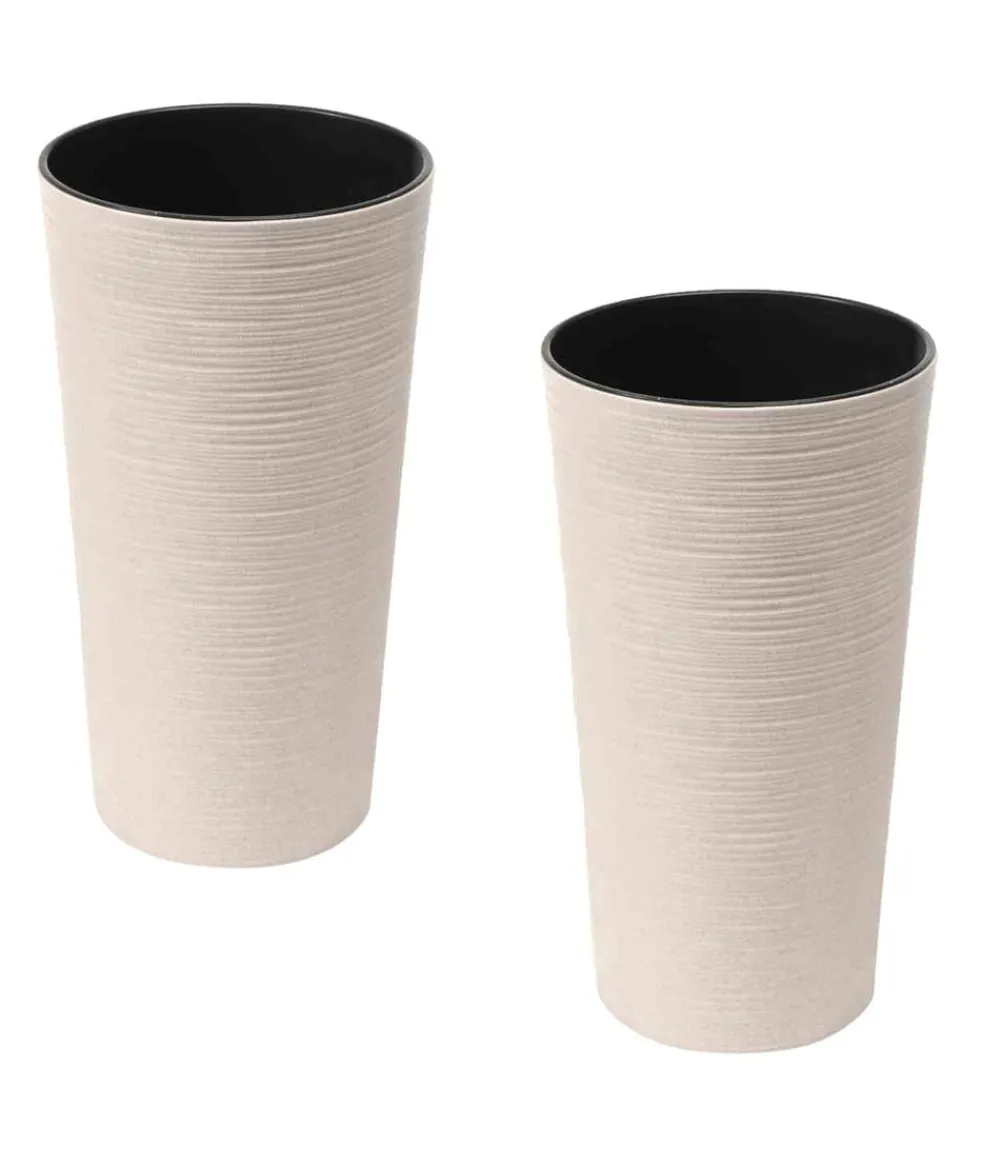 Siena Garden Blumentöpfe & Übertöpfe > Kunststoff-Säulen ECO Locon, konisch, , ca. Ø30/H57 cm, 2er-Set