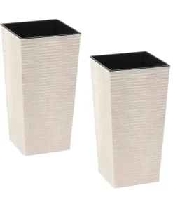Siena Garden Kunststoff-Säulen ECO Nizza, konisch, , ca. B30/H57/T30 cm, 2er-Set Weiß Sale
