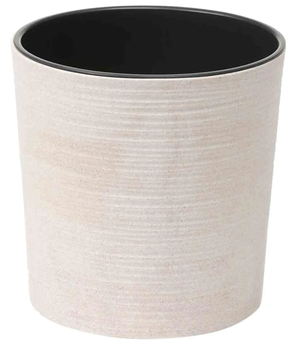 Siena Garden Blumentöpfe & Übertöpfe - Kunststoff-Topf ECO Lens, rund, , ca. Ø25/H25,5 cm, 2er-Set Weiß
