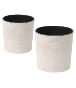 Siena Garden Blumentöpfe & Übertöpfe > Kunststoff-Topf-Set ECO Lens, rund, ca. Ø25/H25 & Ø30/H30,5 cm, 2-teilig