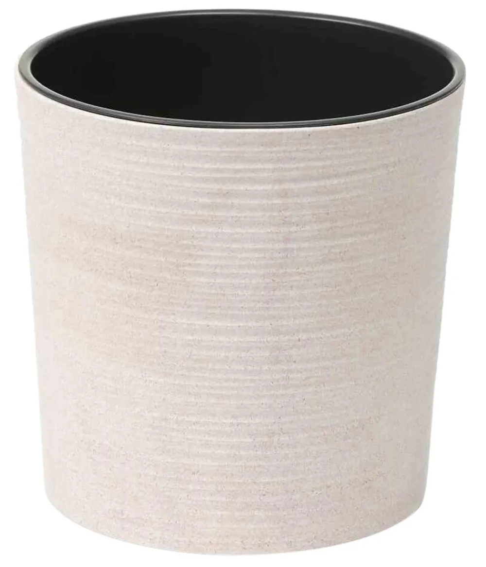 Siena Garden Blumentöpfe & Übertöpfe - Kunststoff-Topf-Set ECO Nizza, konisch, , ca. B25/H46,5/T25 & B30/H57/T30 cm, 2-teilig Weiß