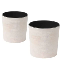 Siena Garden Blumentöpfe & Übertöpfe - Kunststoff-Topf ECO Lens, rund, , ca. Ø30/H30,5 cm, 2er-Set Weiß