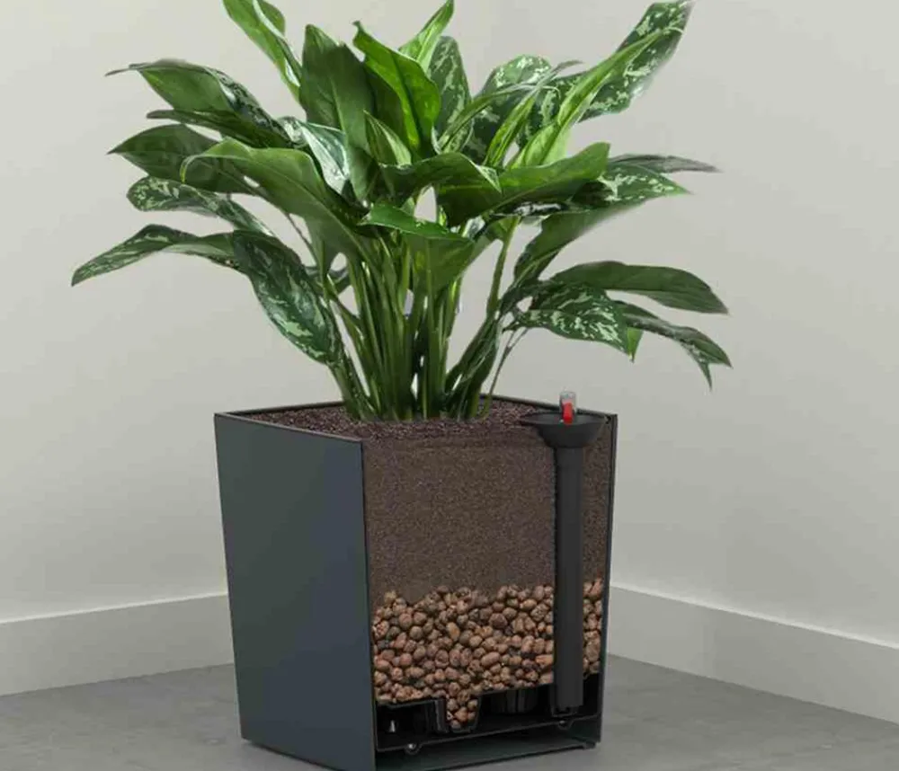 Siena Garden Blumentöpfe & Übertöpfe - Kunststoff-Topf Biron, eckig, ca. B40/H41,5/T40 cm Weiß