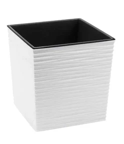 Siena Garden Blumentöpfe & Übertöpfe - Kunststoff-Topf Biron, eckig, ca. B40/H41,5/T40 cm Weiß