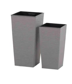 Siena Garden Blumentöpfe & Übertöpfe > Kunststoff-Topf-Set ECO Nizza, konisch, , ca. B25/H46,5/T25 & B30/H57/T30 cm, 2-teilig
