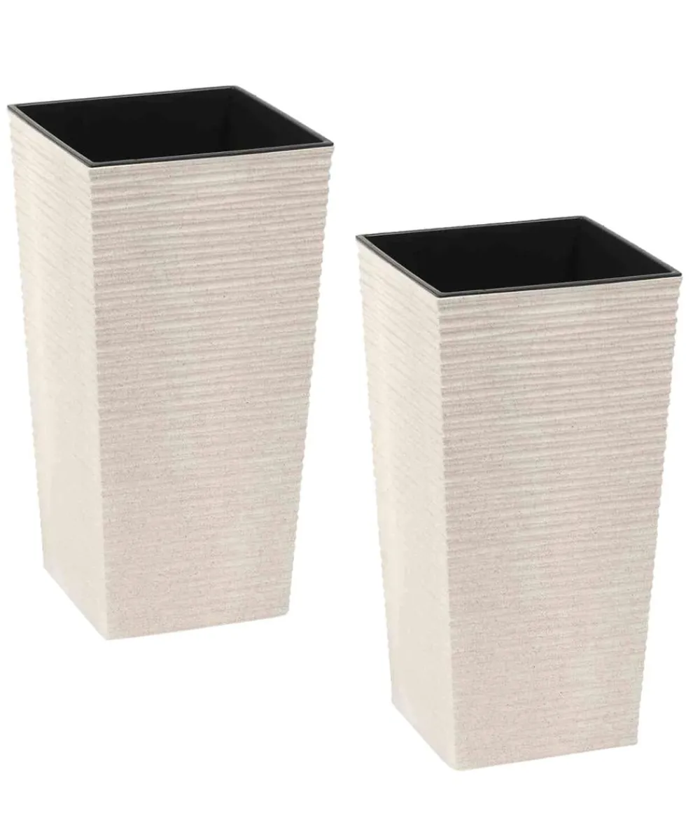 Siena Garden Blumentöpfe & Übertöpfe > Kunststoff-Topf ECO Nizza, konisch, , ca. B25/H46,5/T25 cm, 2er-Set