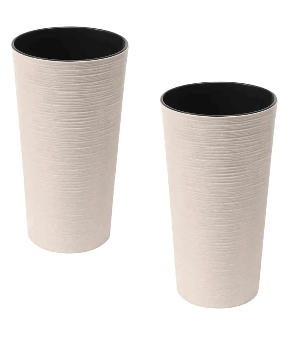 Siena Garden Vasen|Blumentöpfe & Übertöpfe > Kunststoff-Topf ECO Locon, konisch, , ca. Ø25/H46,5 cm, 2er-Set