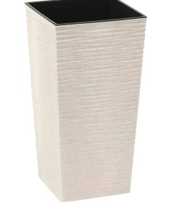 Siena Garden Kunststoff-Topf ECO Nizza, konisch, ca. B25/H46,5/T25 cm Weiß Clearance