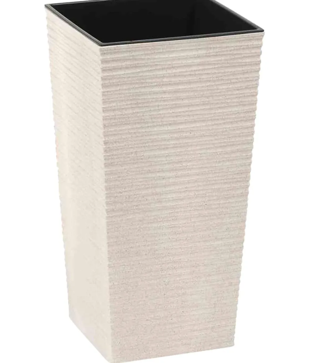 Siena Garden Kunststoff-Topf ECO Nizza, konisch, ca. B25/H46,5/T25 cm Weiß Clearance
