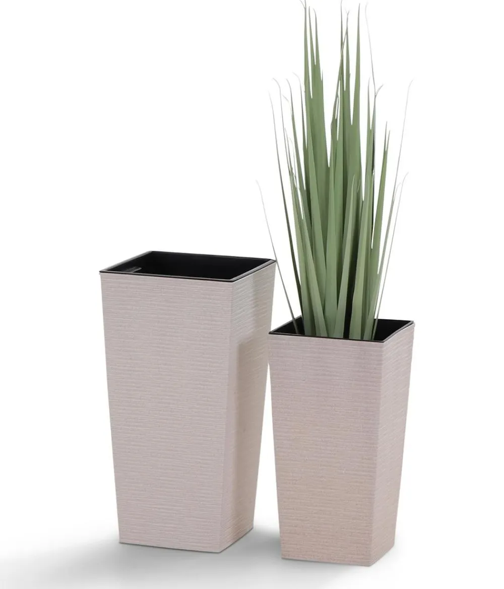Siena Garden Kunststoff-Topf ECO Nizza, konisch, ca. B25/H46,5/T25 cm Weiß Clearance