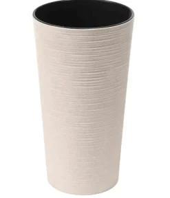 Siena Garden Kunststoff-Topf-Set ECO Locon, konisch, ca. Ø25/H46,5 & Ø30/H57 cm, 2-teilig Weiß