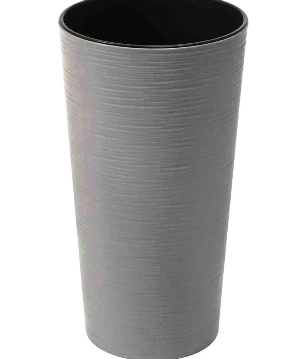 Siena Garden Vasen|Blumentöpfe & Übertöpfe - Kunststoff-Topf-Set ECO Locon, konisch, ca. Ø25/H46,5 & Ø30/H57 cm, 2-teilig Grau