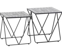 Siena Garden Beistelltische - Mosaikbeistelltisch-Set Como, 2-teilig Schwarz