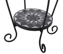 Siena Garden Balkontische|Balkontische - Mosaikblumenständer Como, ca. Ø40/H60 cm Schwarz