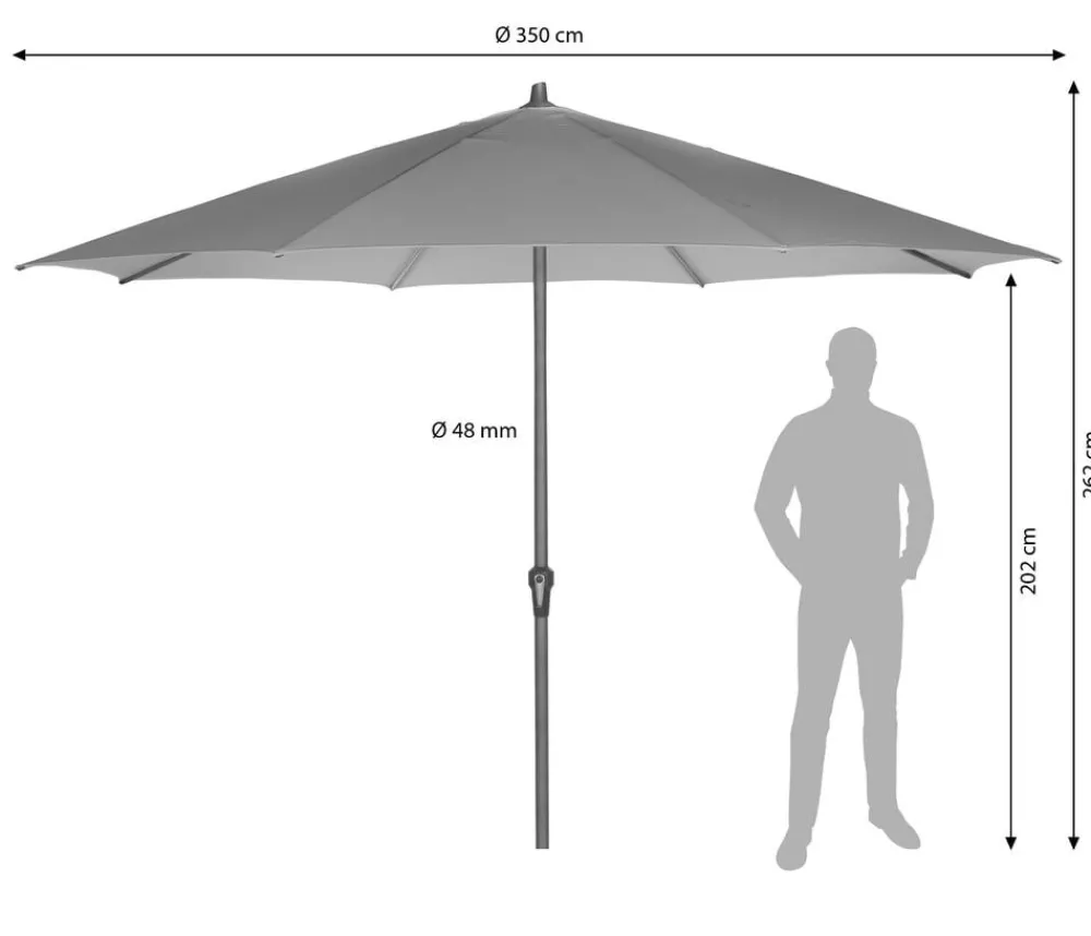 Siena Garden Sonnenschirm Avio, rund, ca. Ø350 cm Dunkelgrau Discount