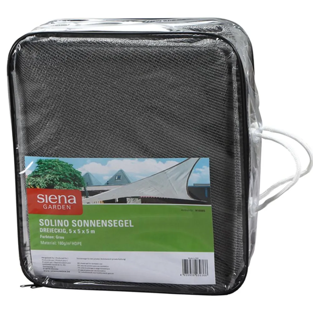Siena Garden Sonnensegel Solino, dreieckig, ca. B500/T500 cm Hellgrau Sale