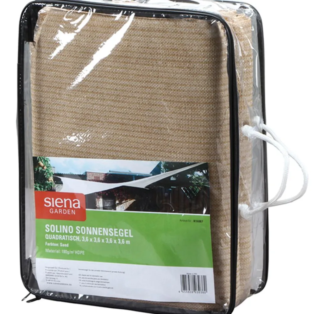 Siena Garden Sonnensegel - Sonnensegel Solino, quadratisch, ca. B360/T360 cm Beige
