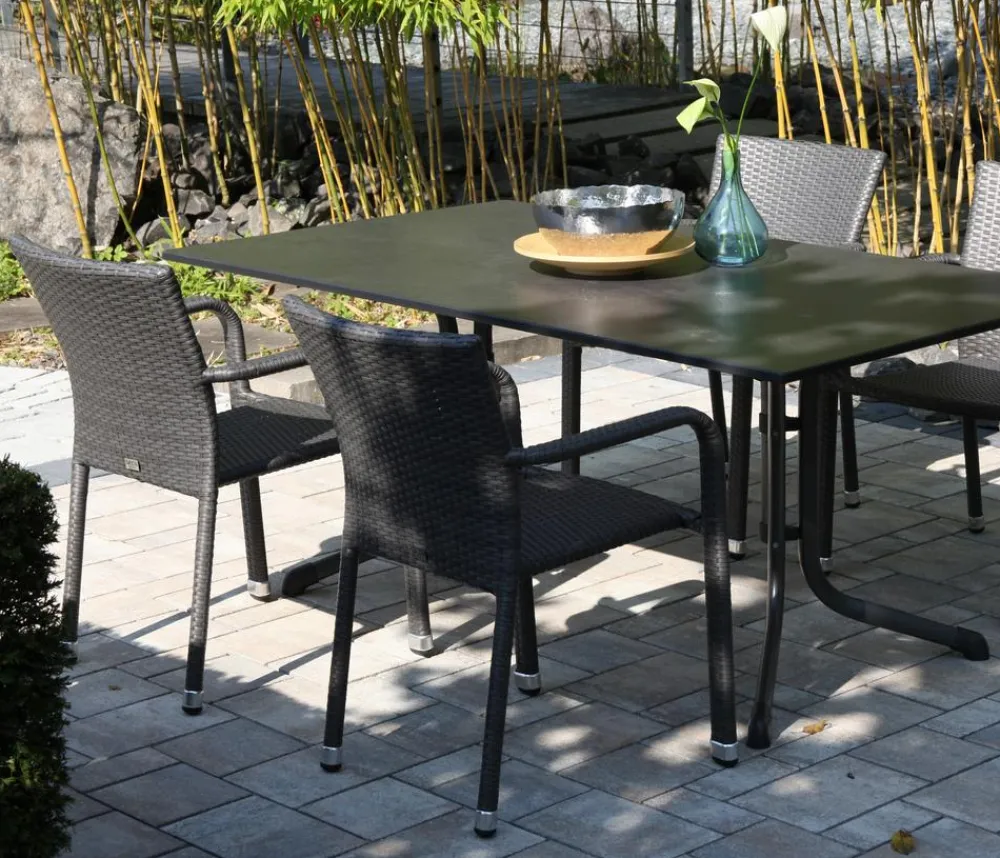 Siena Garden Gartenstühle Rattan|Stapelstühle - Stapelsessel Minas Schwarz