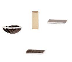 SILVIO design Katzen Kletterwand 4-teilig Dunkelbraun